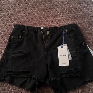 Black Denim Shorts